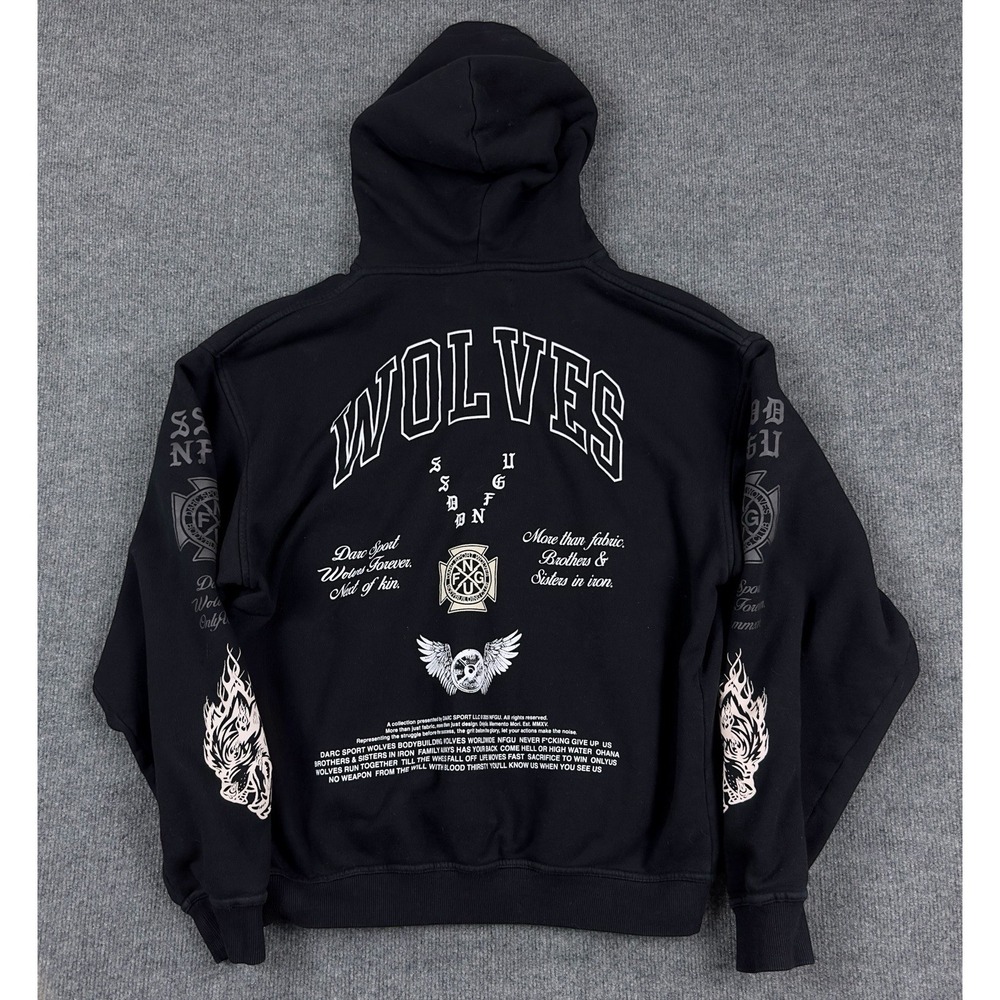 Darc Sport Bodybuilding Club Hoodie Black Wolves Forever NFGU Men's M Limited